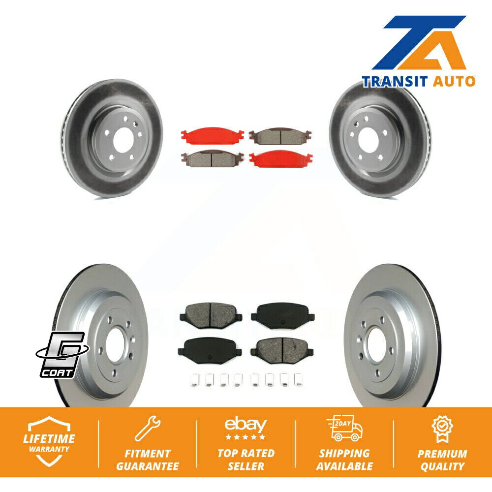 brake disc rotor フロントリアコートディスクブレーキローターセミメタルパッドキット2009-2010リンカーンMKS Front Rear Co...