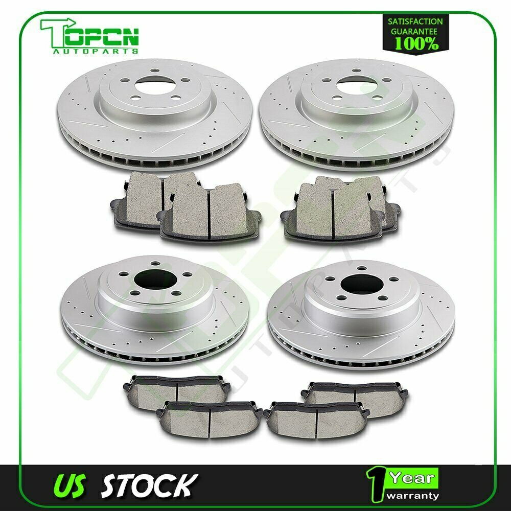 brake disc rotor チャレンジャー300チャージャーマグナム用のフロント +リアブレーキローターとセラミックパッド Front + Rear Brake Rotors And Ceramic Pads For Challenger 300 Charger Magnum