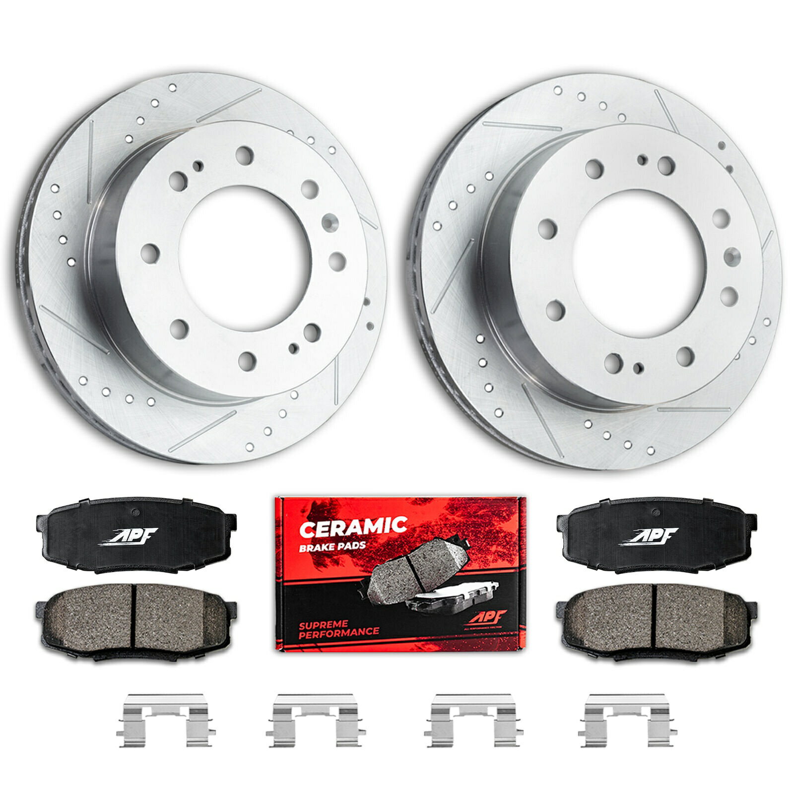 brake disc rotor シボレーシルバラード2500 HD 2011-14用のリア亜鉛ドリル/スロットブレーキローター +パッド Rear Zinc Drill/Slot Brake Rotors + Pads for Chevrolet Silverado 2500 HD 2011-14