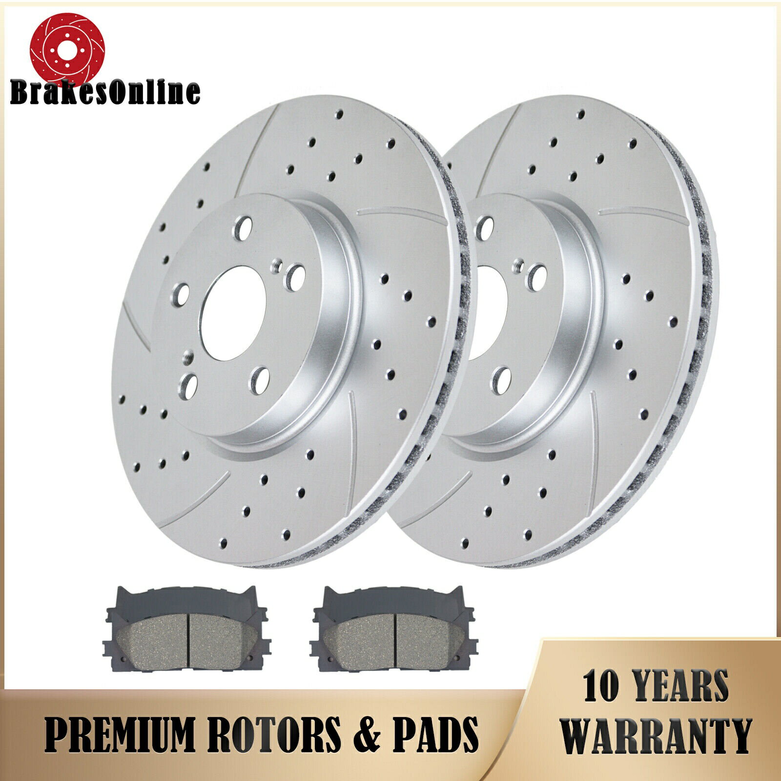 brake disc rotor トヨタに合ったフロントブレーキローターパッドキットAvalon 2008 2009-2018 Slotted Brakes Front Brake Rotors Pads Kit Fit for Toyota Avalon 2008 2009-2018 Slotted Brakes