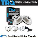 brake disc rotor GM用のTRQリアブレーキコーティングロータープレミアムセラミックパッド&キャリパーキット付きCaliper Kit TRQ ...