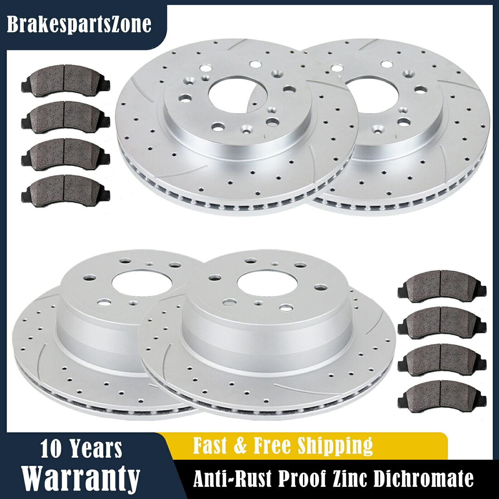 brake disc rotor シボレーアバランシェ2008-2013 330mmフロント345mmリアブレーキローターパッドに適しています Fit for Chevrolet Avalanche 2008-2013 330mm Front 345mm Rear Brake Rotors Pads