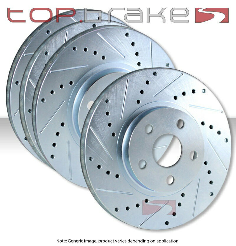 brake disc rotor フロント +リアセットパフォーマンスクロスドリルスロットスロットブレーキディスクローターTBS34354 FRONT + REAR SET Performance Cross Drilled Slotted Brake Disc Rotors TBS34354