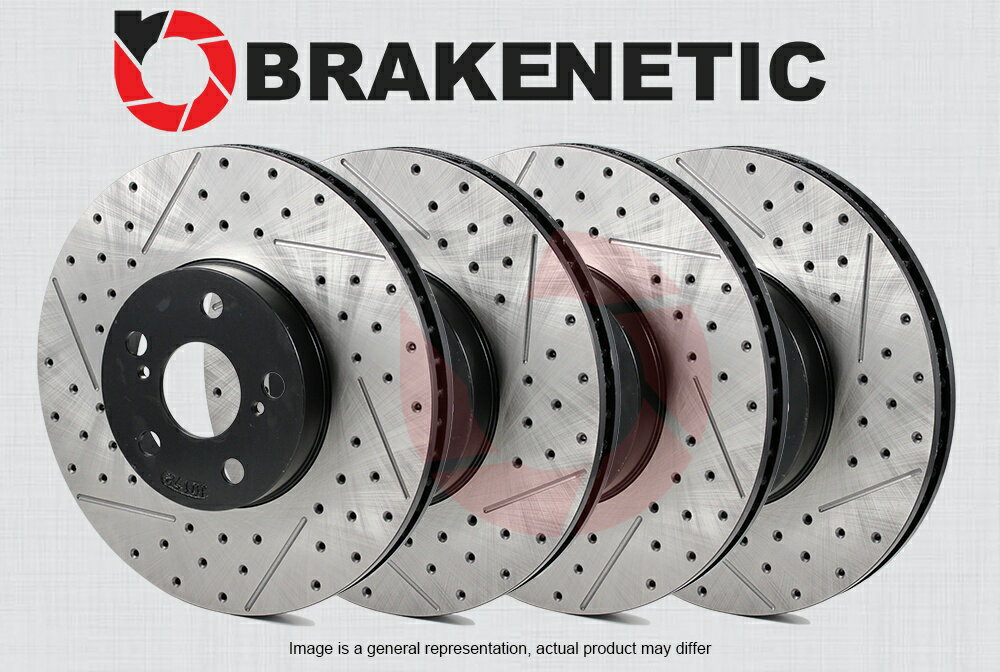 brake disc rotor [ե +ꥢ] Brakenetic Premium Drilled Slotted Brake Discortors BPRS84856 [FRONT + REAR] BRAKENETIC PREMIUM Drilled Slotted Brake Disc Rotors BPRS84856