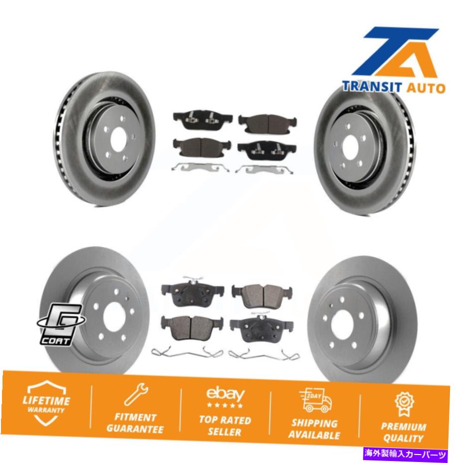 brake disc rotor 14mmホイールラグ付きリンカーンMKX用のフロントリアコートブレーキローターセラミックパッドキット Front Rear C...