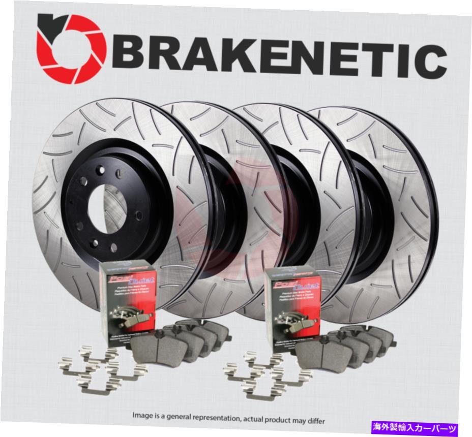 brake disc rotor [F＆R] Brakenetic Premium GT Slot Brake Rotors + Posi静かなセラミックパッドBPK89968 [F&R] BRAKENETIC PREMIUM GT SLOT Brake Rotors + POSI QUIET Ceramic Pads BPK89968