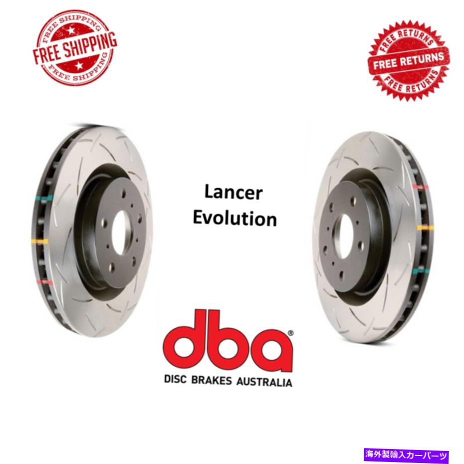 brake disc rotor DBAスロット4000シリーズT3リアブレーキディスクローターペア03-06ランサーの進化 DBA Slotted 4000 Series T3 Rear Brake Disc Rotor Pair For 03-06 Lancer Evolution