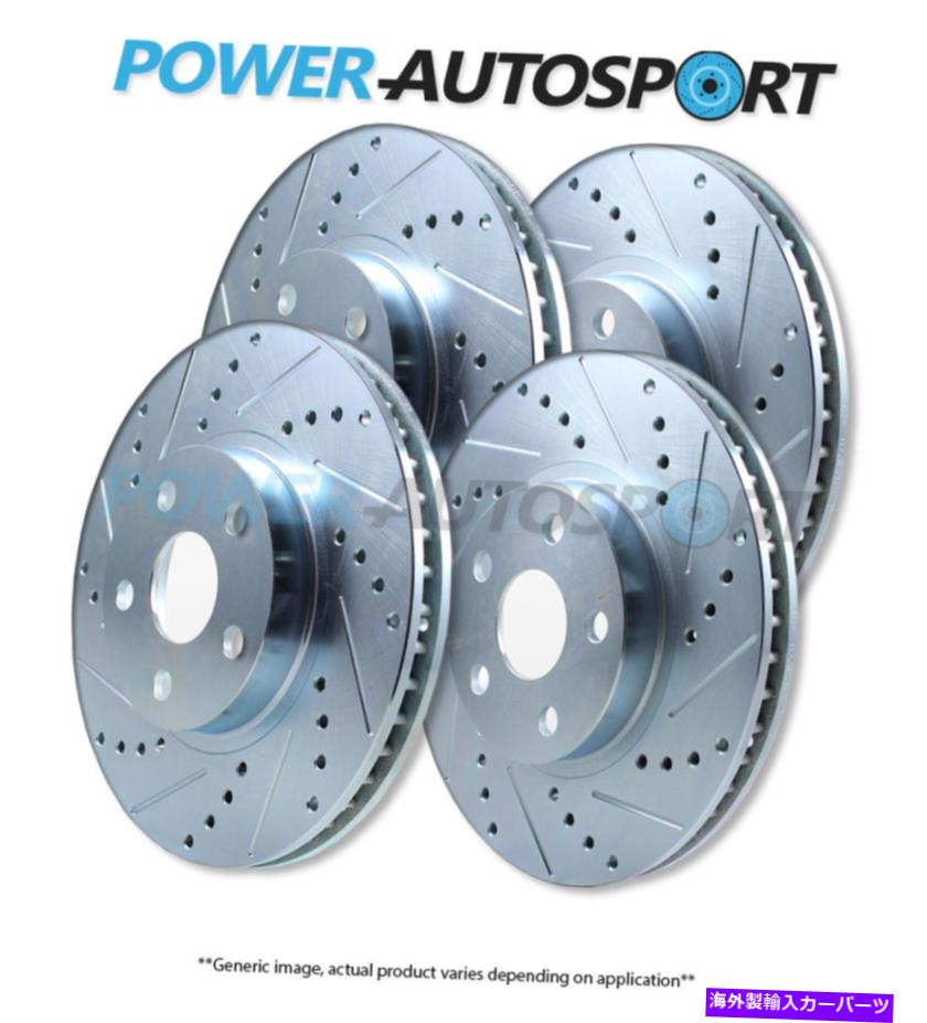 brake disc rotor （フロント+リア）パワーパフォーマンスドリルスロットスロットメッキブレーキディスクローター37478ps (FRONT+REAR) POWER PERFORMANCE DRILLED SLOTTED PLATED BRAKE DISC ROTORS 37478PS