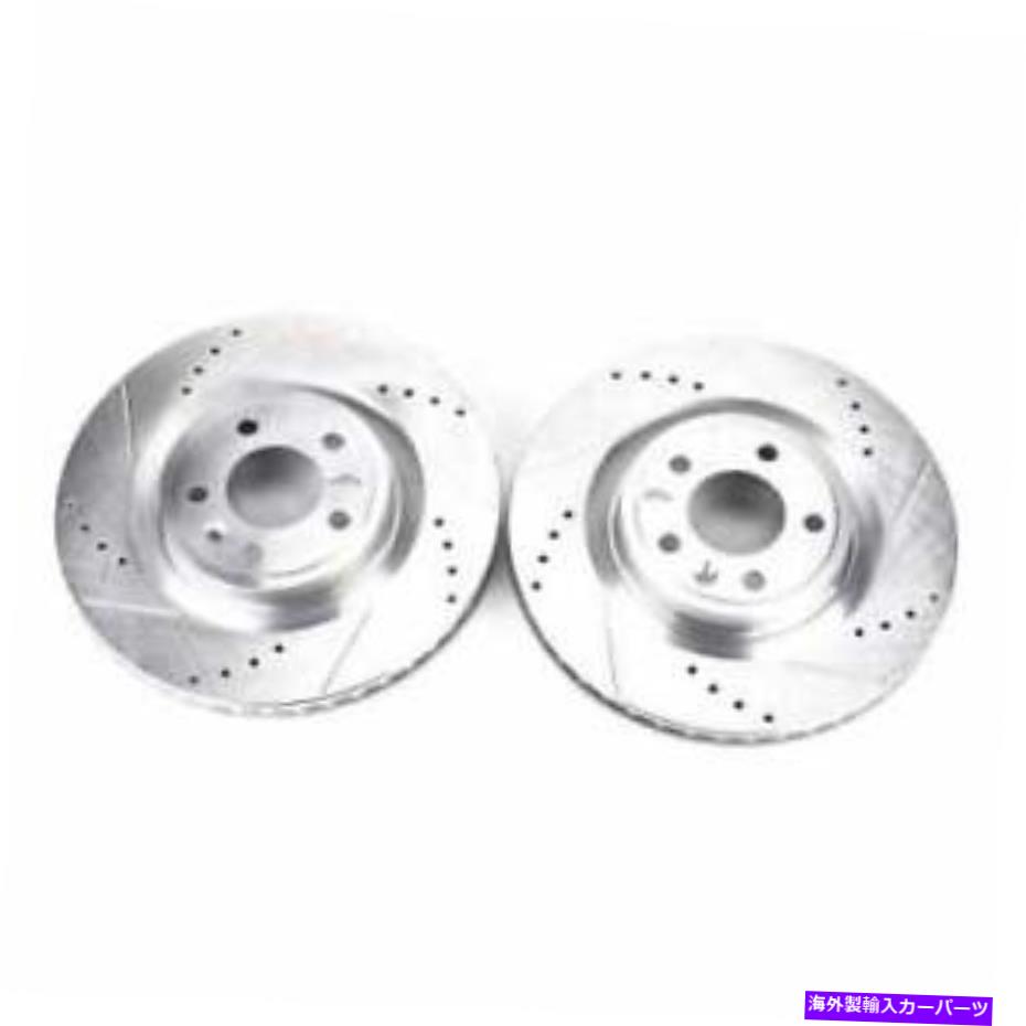 brake disc rotor パワーストップフロントエボリューションドリル＆スロットローター-11-14フォードムスタンのペア Power Stop Front Evolution Drilled & Slotted Rotors - Pair for 11-14 Ford Mustan