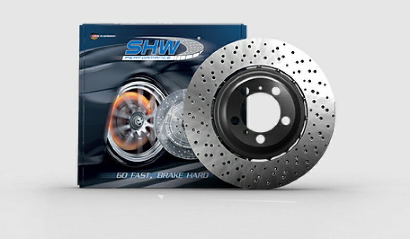 brake disc rotor SHW 18-21 BMW M5 4.4L右フロントクロスドリルドリル軽量ブレーキローター SHW 18-21 BMW M5 4.4L Right Front Cross-Drilled Lightweight Brake Rotor