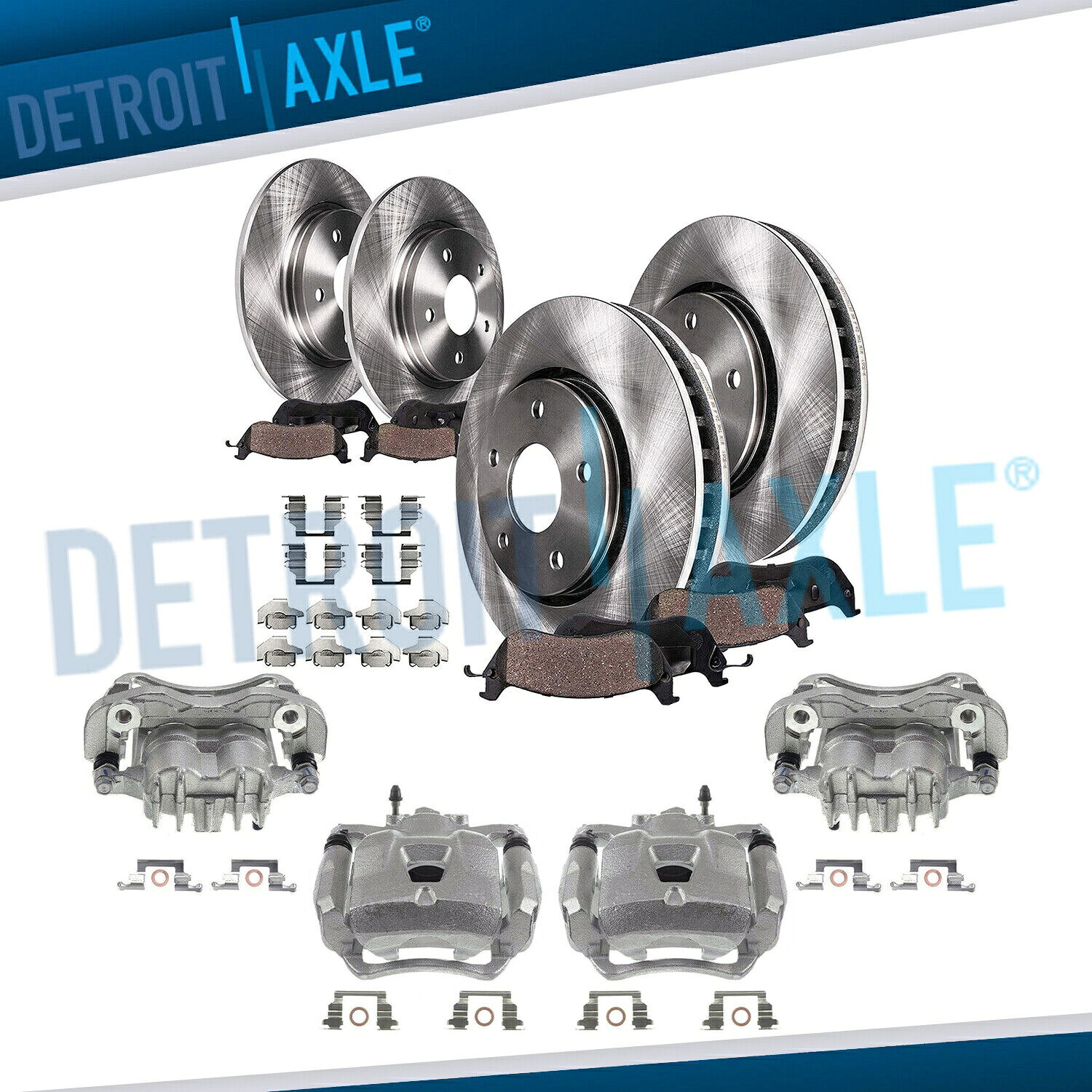 brake disc rotor トヨタカムリ用用のフロントリアディスクブレーキローター部の4pcs 1992-1995 Front & Rear Brake Rotors + Brake Caliper + Brake Pads for 2003-11 Honda Element