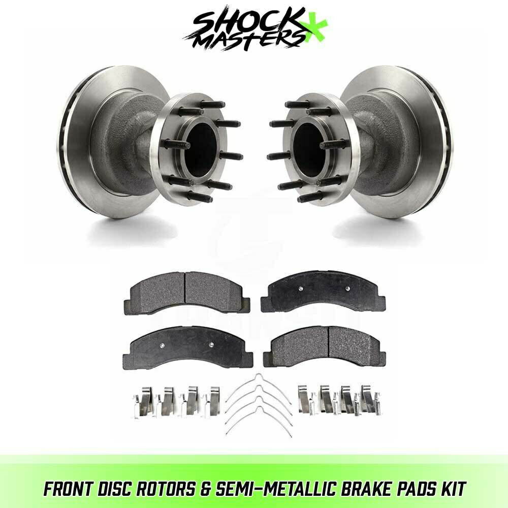 brake disc rotor [フロントドリルフロントブレーキローターセラミック]フィット09-12フォルクスワーゲンCCw/345mm Front Disc Rotors & Semi-Metallic Brake Pads for 2002 Ford F-350 Super Duty