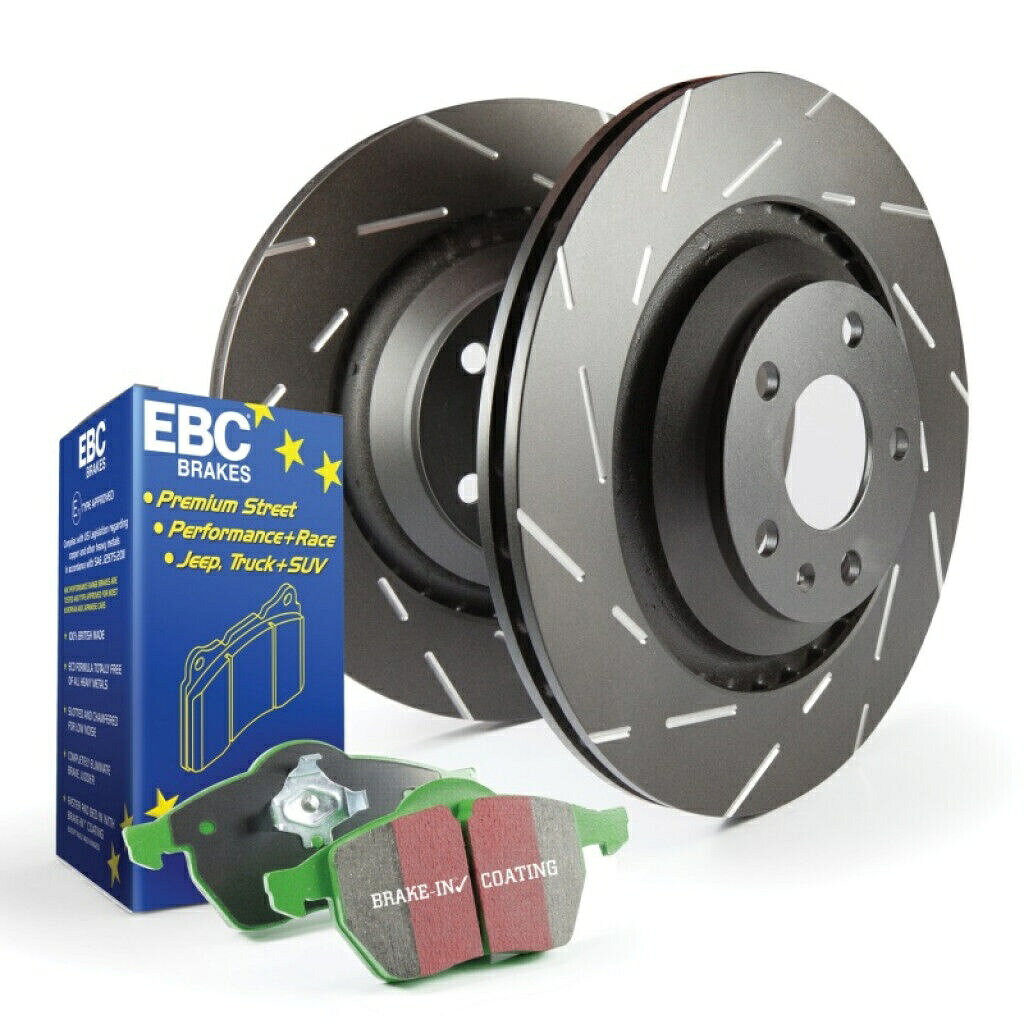 brake disc rotor 土星イオンののためのフロントリアの亜鉛/スロット +パッド2004-2007 EBC For Audi Q3/Q3 Quattro 2015 16 17 2018 Front Brake Kit S2 - Greenstuff 2000
