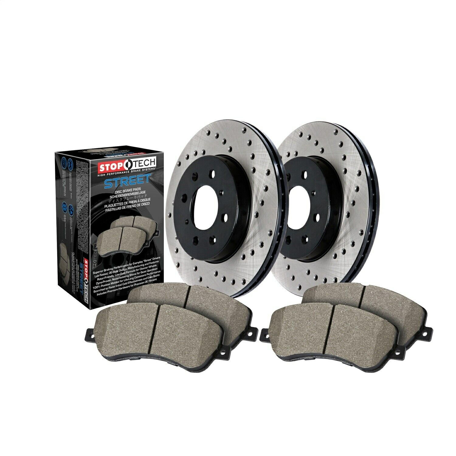 brake disc rotor STOPTECH 939.42524 STREET-2ホイールディスクブレーキキットw/クロスドリルローター StopTech 939.42524 Street-2 Wheel Disc Brake Kit w/Cross-Drilled Rotors