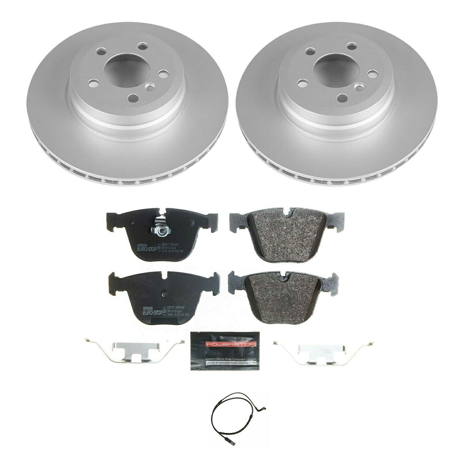 brake disc rotor - ꥢ桼ȥå׹úǥƥ󥰥ECE-R90֥졼ѥå +ϡɥåFO - Rear Euro-Stop High-Carbon Coated Rotors, ECE-R90 Brake Pads + Hardware Kit fo