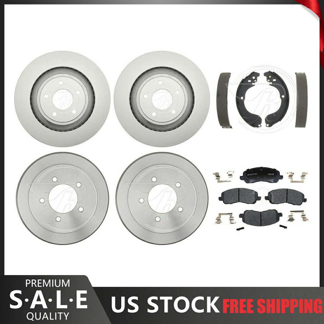 brake disc rotor Dodge Caliber 2008コーティングブレーキローターとセラミックパッド +ブレーキドラム＆シューズ Fits Dodge Caliber 2008 Coated Brake Rotors & Ceramic Pads + Brake Drums & Shoes