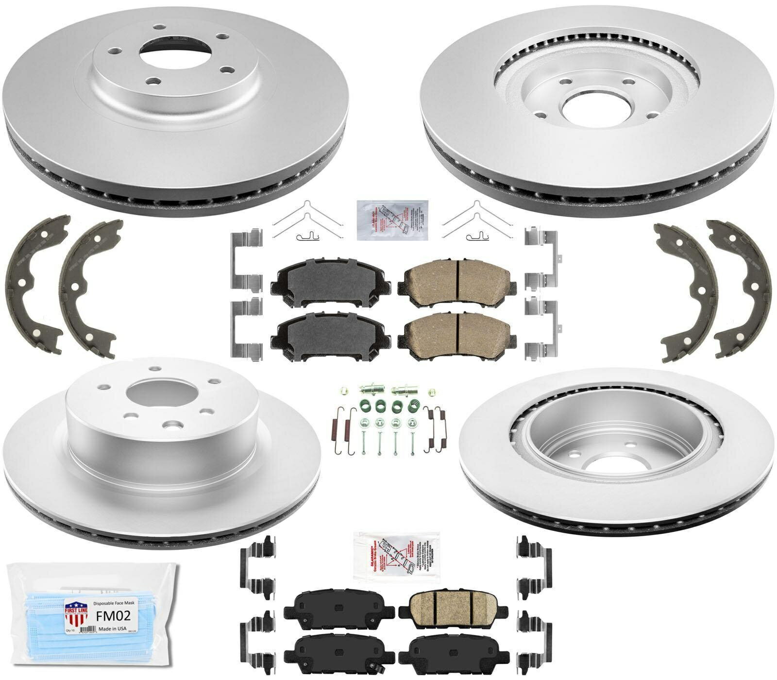 brake disc rotor EBC USR7210 usrスポーツスポーツブレーキローター -リアセット Coated Disc Brake Rotors Ceramic Brake Pads Fits 2019-2021 Nissan Maxima