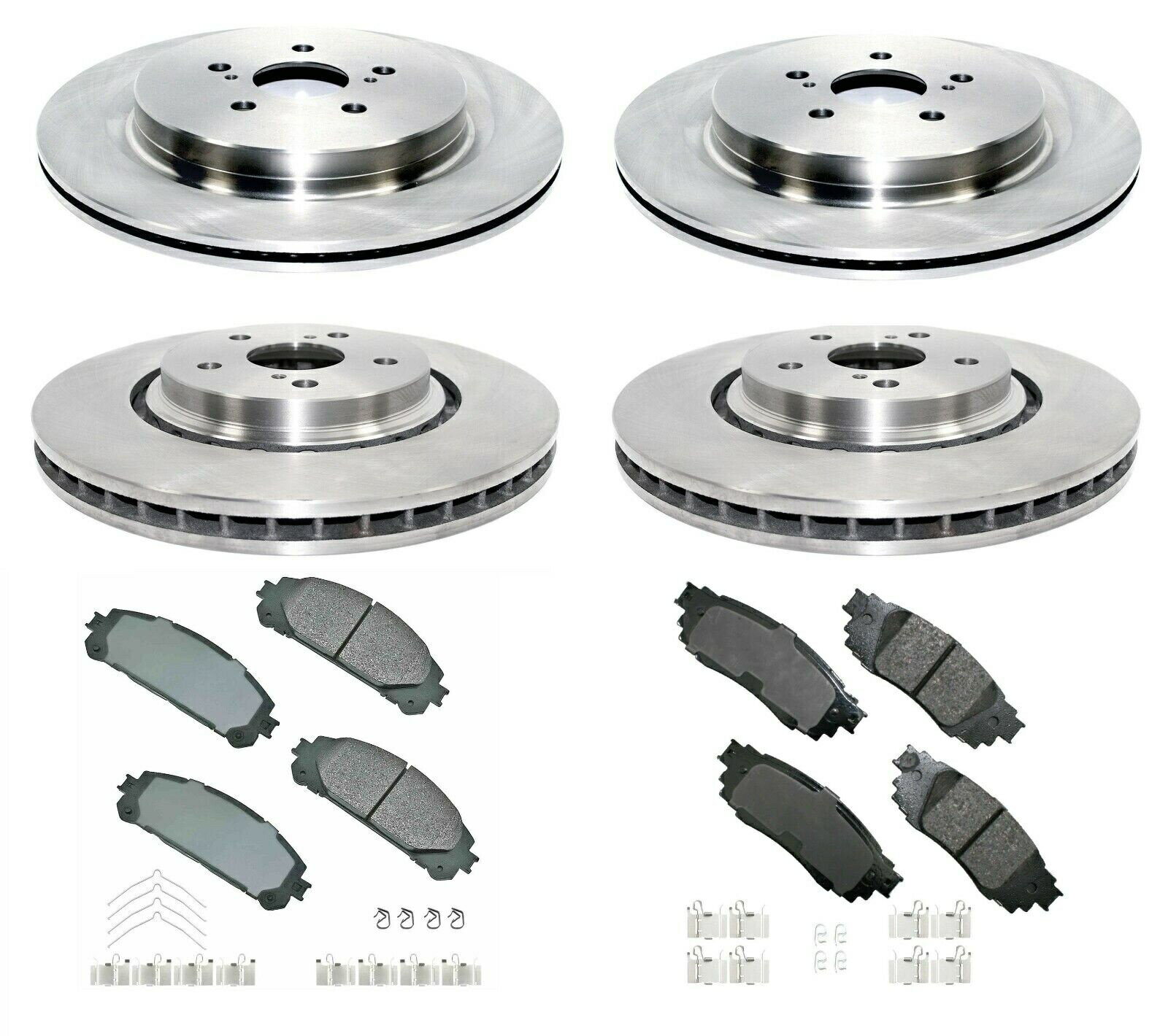 brake disc rotor STOPTECH 127.44156L Front and Rear Disc Brake Rotors and Pads Kit For Lexus RX350 RX350L RX450hL