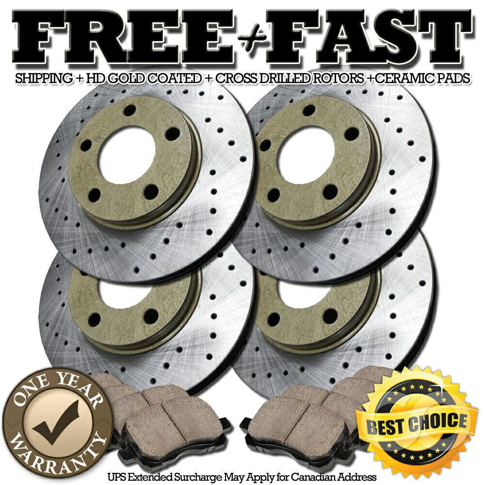 brake disc rotor ebcブレーキS13KF1831S13 J0675 FIT 2011 2012 Mitsubishi Eclipse 2.4L Drilled Rotors Ceramic Pads F+R GOLD