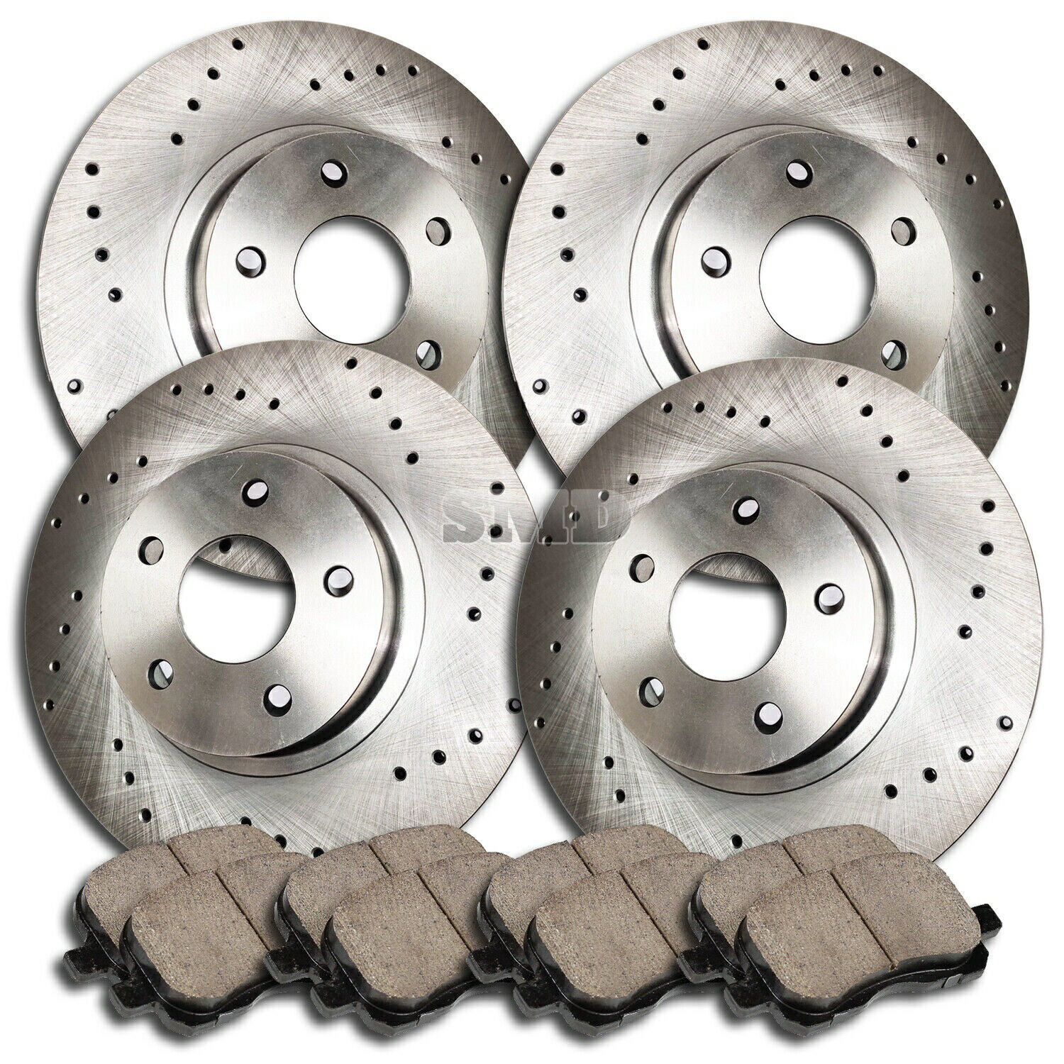 brake disc rotor ホンダcr-v 2002-2004 A0054 FIT 2000 2001 Regal Intrigue Grand Prix Drilled Rotors Ceramic Pads F+R