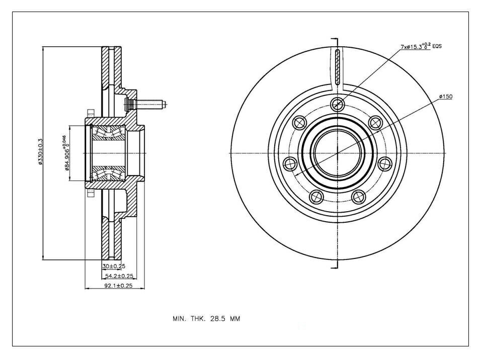 brake disc rotor リアブラケネティックブラケネティックプレミアム +セラミック55.62169.21 [Front Drill&Slot Brake Rotors Ceramic Pads] Fit 04-08 Ford F-150 RWD 7 Lugs