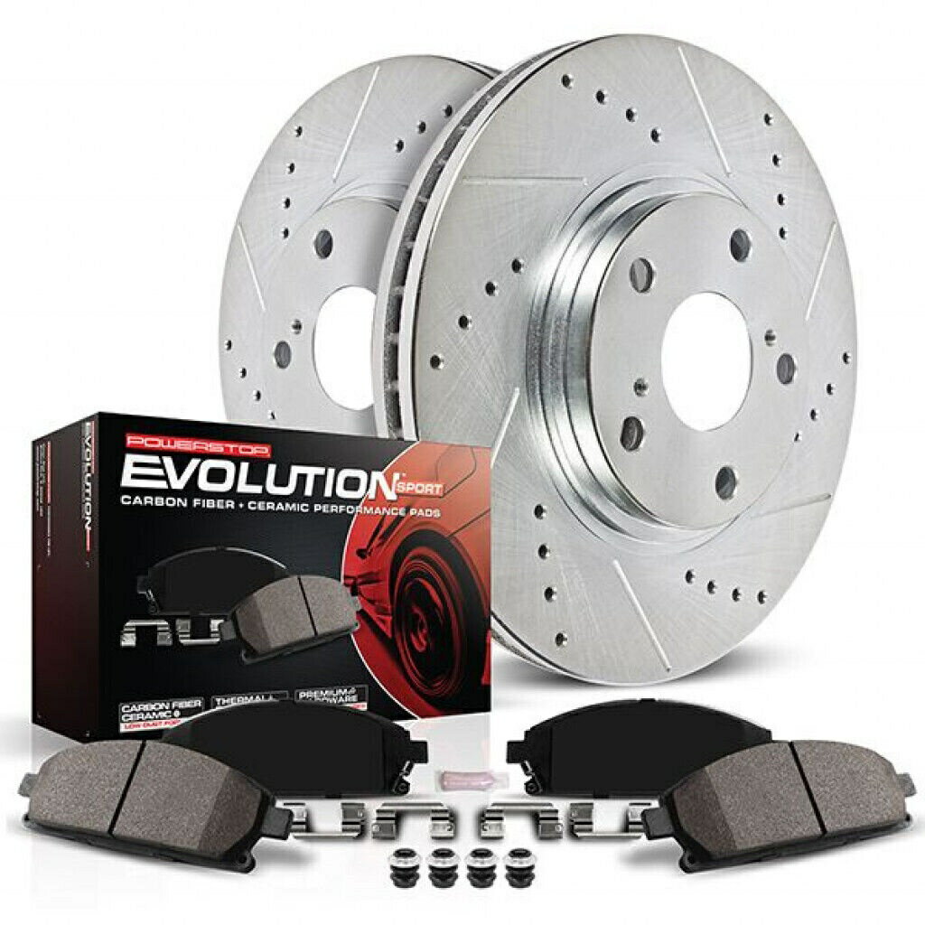 brake disc rotor crk4394パワーストップストップディスクとパッド4輪セット輪とリアダッジ Power Stop Brake Kit For GMC Safari 2003 2004 2005 Rear Z23 Evolution Sport