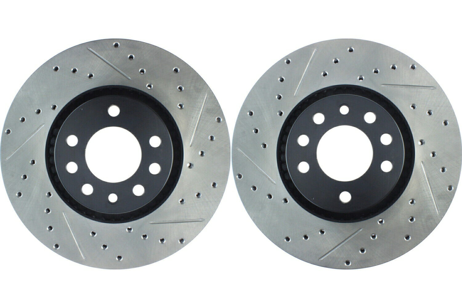 brake disc rotor sppブラック340mm掘削掘削さたスロット付き2010-16ヒュン Front PAIR Stoptech Disc Brake Rotor for 1999-2002 Saab 9-3 (46690)