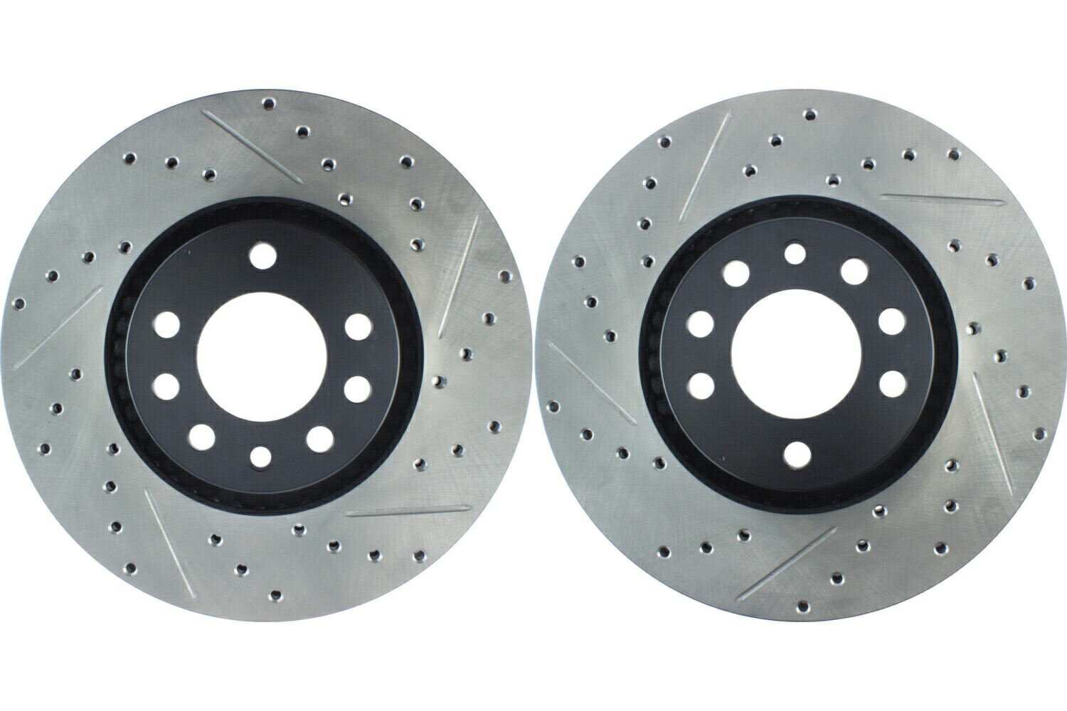 brake disc rotor sppブラック340mm掘削掘削さたスロット付き2010-16ヒュン Front PAIR Stoptech Disc Brake Rotor for 1999-2002 Saab 9-3 (46690)