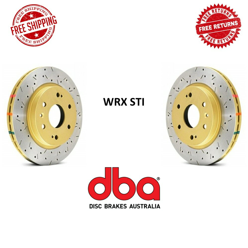 brake disc rotor DBAǥ奢ɥɥȥåդꥢ֥졼ǥڥFITSWRXSTI DBA Dual-Drilled Drilled &Slotted Rear Brake Disc Rotor Pair Fits WRX STI