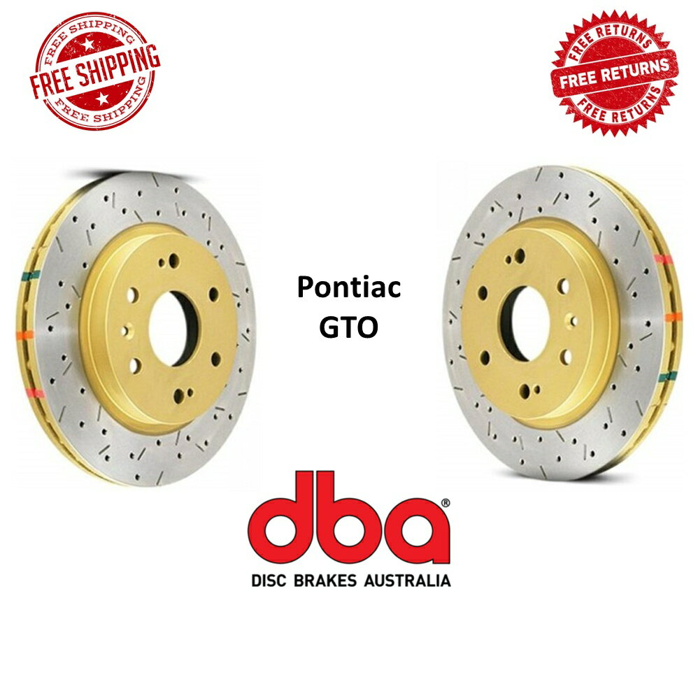 brake disc rotor DBAスロットドリルドリル4000シリーズリアブレーキディスクローターペアフィット2005ポンティアックGTO DBA Slotted Drilled 4000 Series Rear Brake Disc Rotor Pair Fits 2005 Pontiac GTO