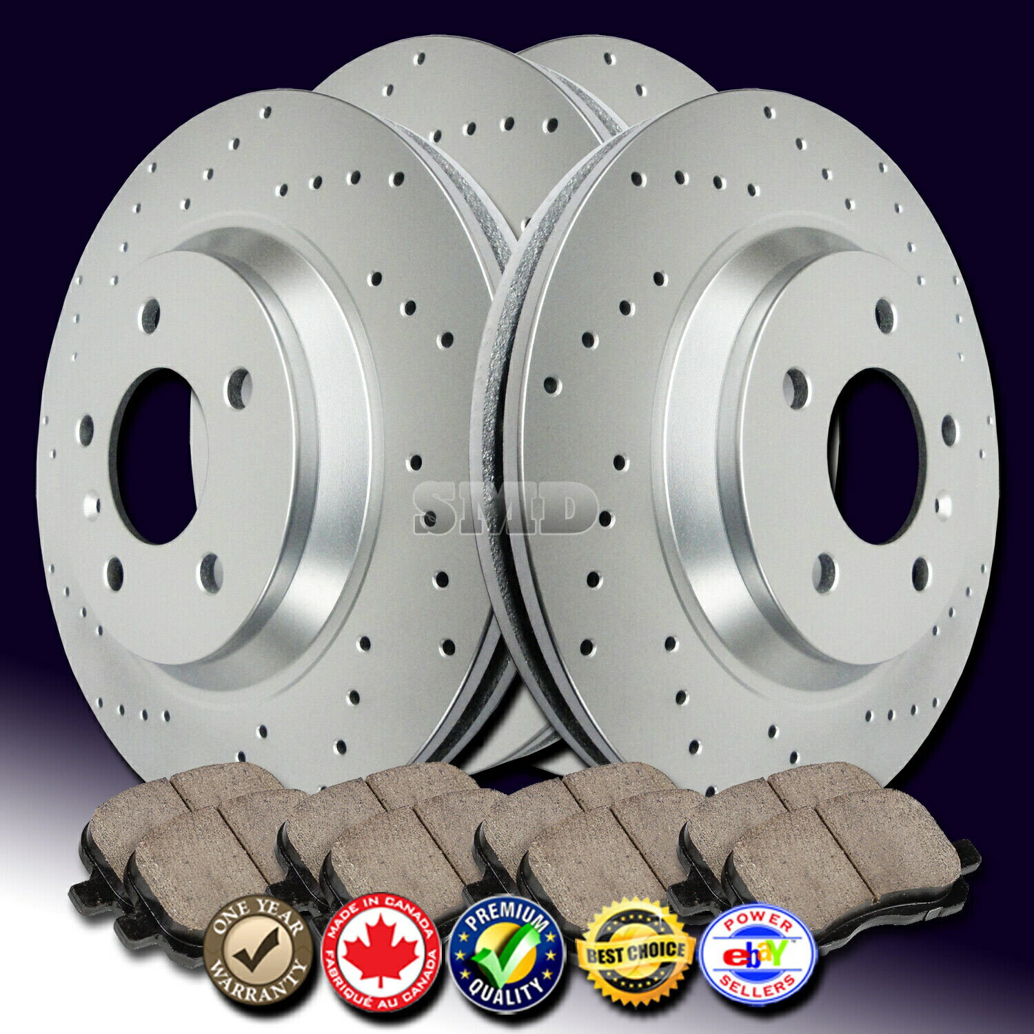 brake disc rotor ＃120.65140 Z0673 FIT 2010 2011 2012 Lexus ES350 Cross Drilled Brake Rotors Ceramic Pads F+R