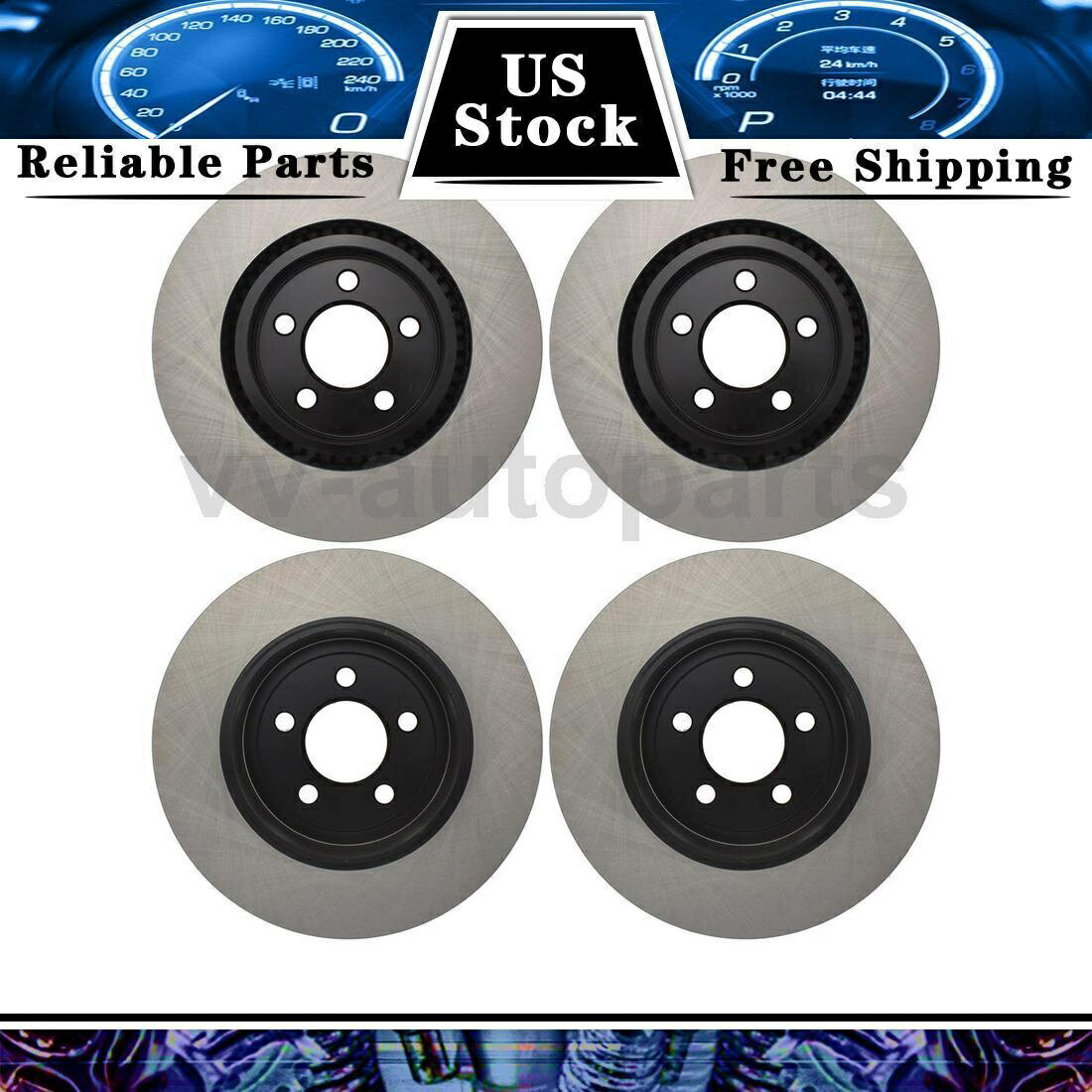 brake disc rotor 06-18ダッジ充電器充電器用のパワートップリアエドリル＆ Front Rear Disc Brake Rotor Centric Parts 4PCS For 2009-2019 Dodge Challenger