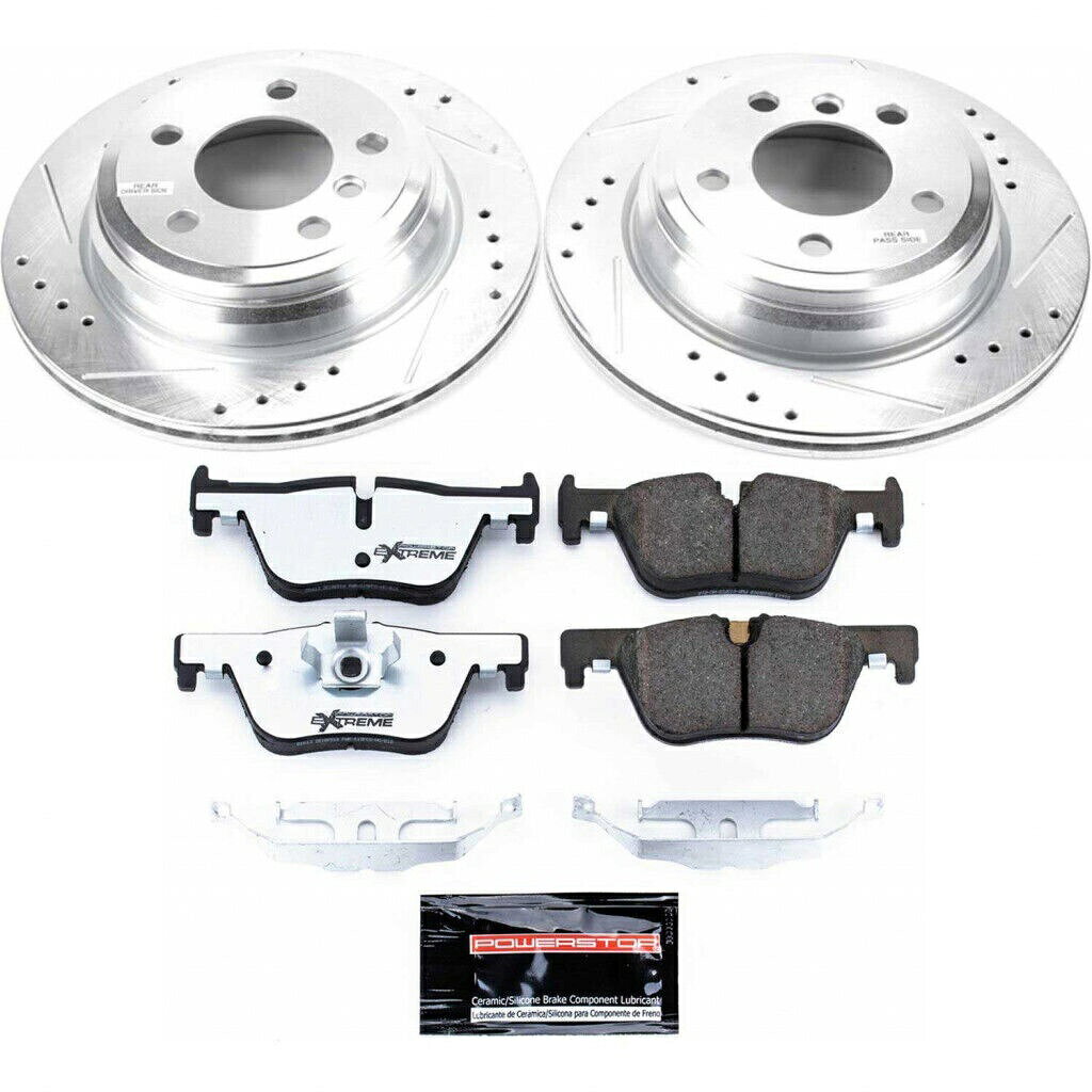 brake disc rotor ディスクブレーキパッドパッドローターキット-t5 Power Stop Brake Kit For BMW 328i GT xDrive 2014 15 2016 Rear Z26 Street Warrior