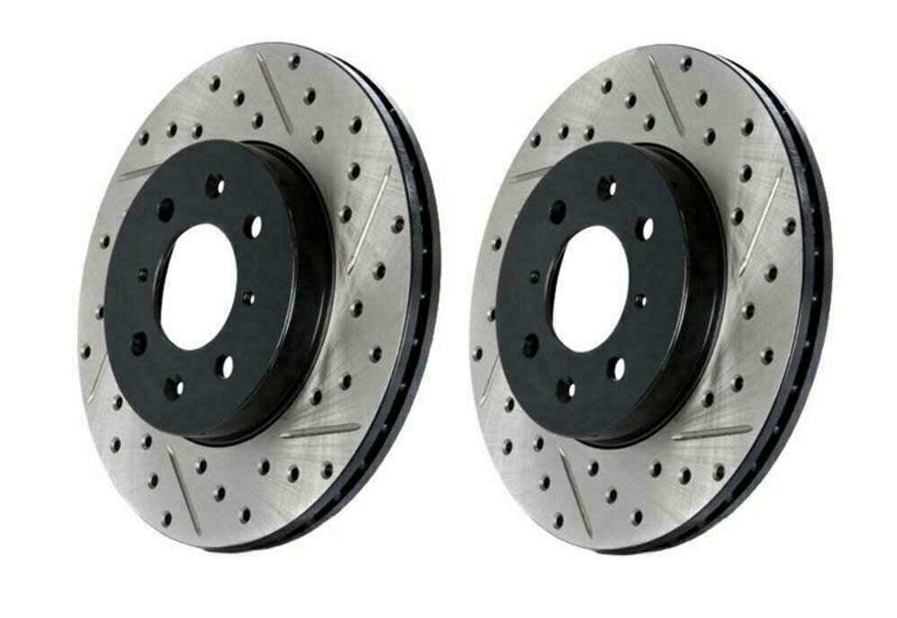 brake disc rotor 2018-2020 StopTech Slotted & Drilled Sport Front Brake Rotors for 04-07 Volvo S60 R