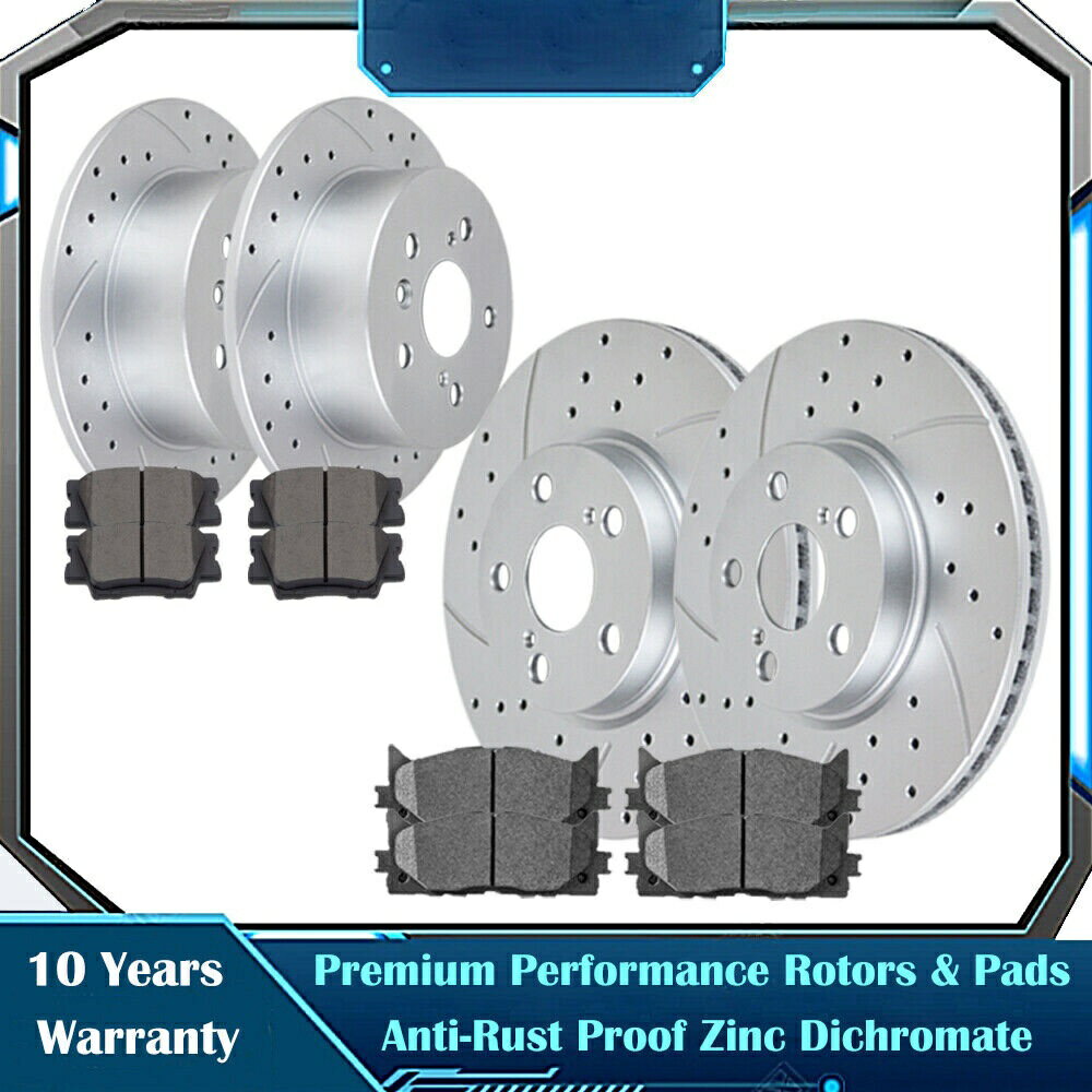 brake disc rotor トヨタカムリアバロンES350用のフロントリアブレーキとローターブレーキセラミックパッド Front Rear Brakes and Rotors Brake Ceramic Pads for Toyota Camry AVALON ES350