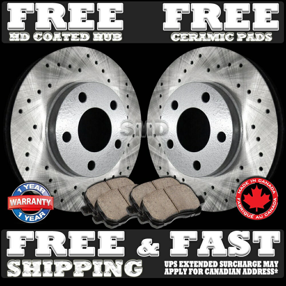 brake disc rotor 2005年年2010年年ジープグランドチェロキーノンSRT-8 P0817 FIT 2008 2009 Toyota Sequoia REAR Drilled Brake Rotors Ceramic Pads
