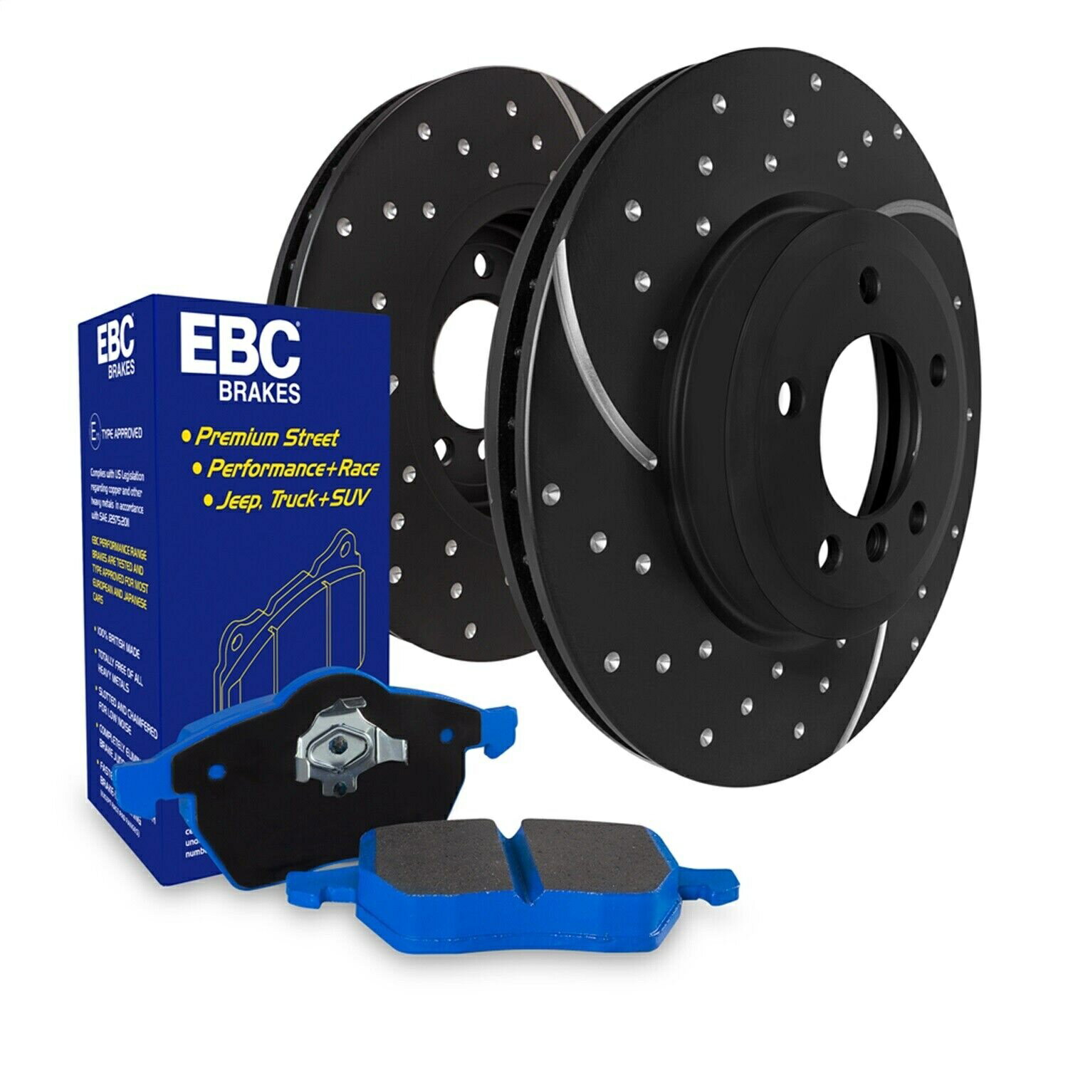 brake disc rotor 2つののフロントディスクののの370mmドリルベントドリルベント EBC Brakes S6KF1036 S6 Kits Bluestuff and GD Rotors Fits Impreza Legacy Outback