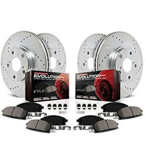 brake disc rotor ディスク-3gdシリーズシリーズスロットローターリア14-17 Acura mdx Power Stop K1518 Front and Rear Z23 Evolution Brake Kit with Drilled/Slotted