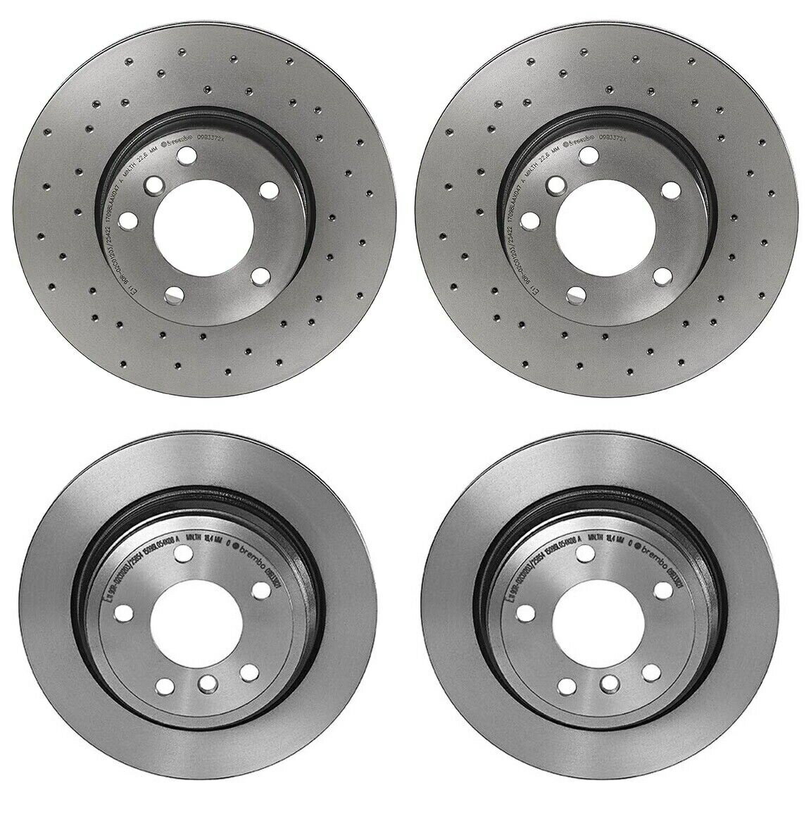 brake disc rotor ディスク-3gdシリーズシリーズスロットローターリア12-18グランドチェロキー Brembo Front X-Drilled and Rear Coated Brake Disc Rotors Kit For BMW E91 E93 E84