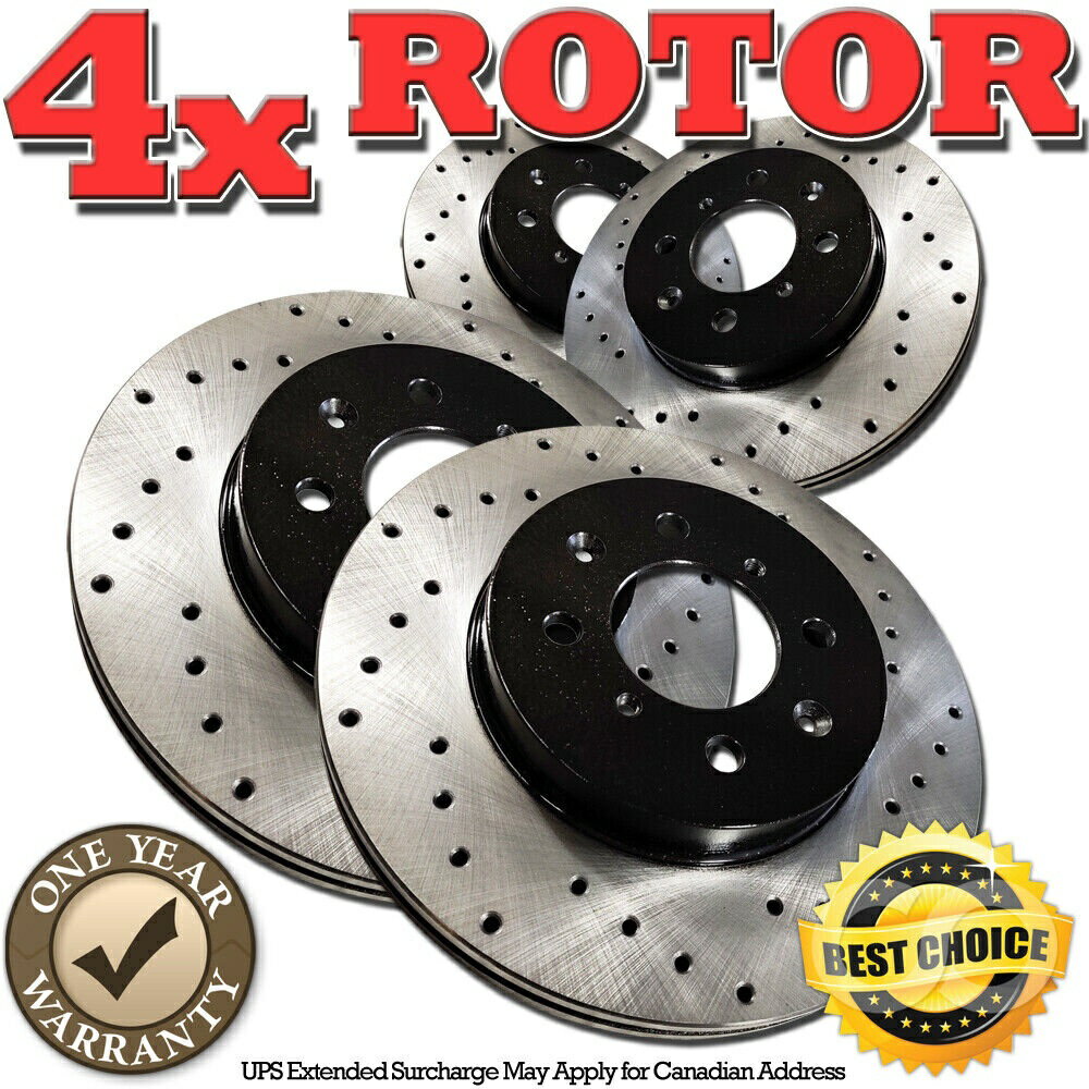 brake disc rotor RH1142フロント+リアブラックドリルドブレーキローター2014 2015フィアット500ポップラウンジ RH1142 FRONT+REAR BLACK Drilled Brake Rotors FOR 2014 2015 Fiat 500 Pop Lounge