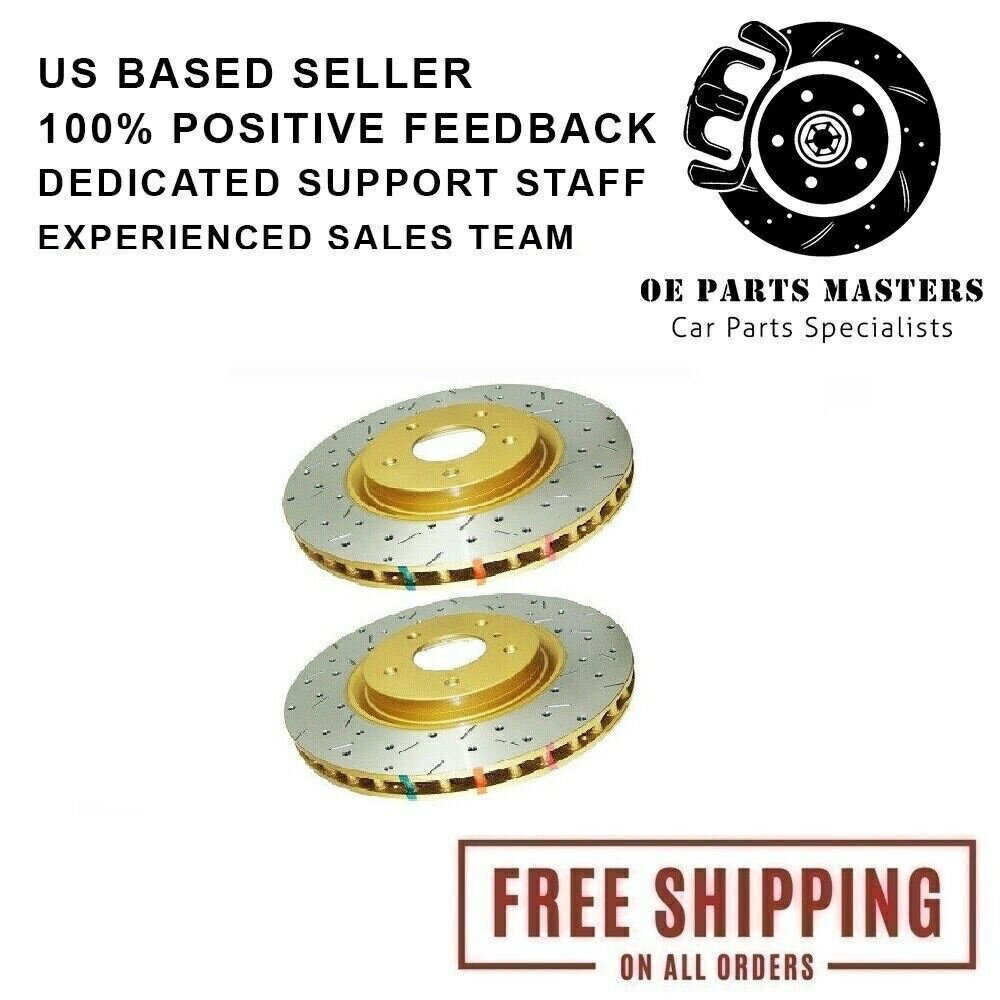 brake disc rotor Subaru Forester/Imprezaリアドリルド＆4000スロットシリーズローター（ペア）のDBA DBA For Subaru Forester/Impreza Rear Drilled & 4000 Slotted Series Rotor (Pair)