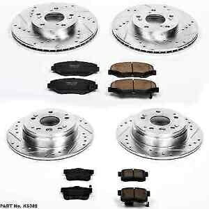 brake disc rotor パワーストップK5389フロント/リアZ23エボリューション1ホンダエレメント用のクリックブレーキキット Power Stop K5389 Front/Rear Z23 Evolution 1-Click Brake Kit for Honda Element