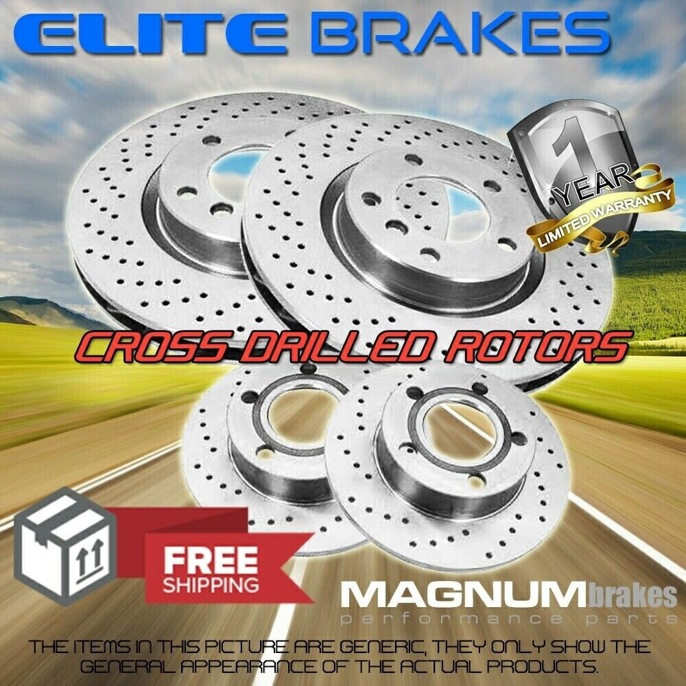 brake disc rotor 2013-2014リンカーンMKSのフロントクロスドリルドローター Front and Rear Cross Drilled Rotors for 2013-2014 Lincoln MKS