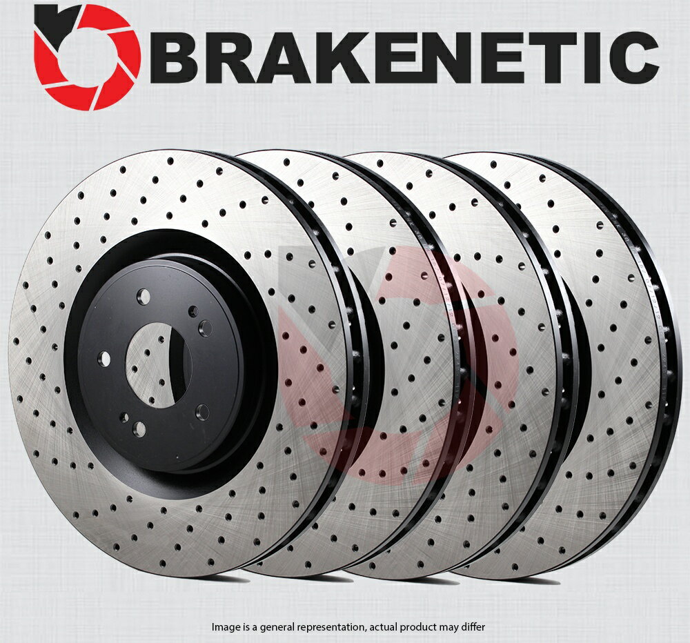 brake disc rotor [ե +ꥢ] Brakenetic Premium Cross Drilled Brake Disc Rotors BPRS71407 [FRONT + REAR] BRAKENETIC PREMIUM Cross DRILLED Brake Disc Rotors BPRS71407
