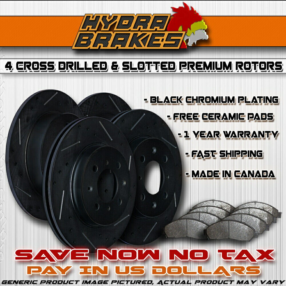 brake disc rotor 適合2010 2011 2012 2013 Lexus RX450HドリルスロットブレーキローターセラミックBLK FITS 2010 2011 2012 2013 LEXUS RX450H Drill Slot Brake Rotors CERAMIC BLK