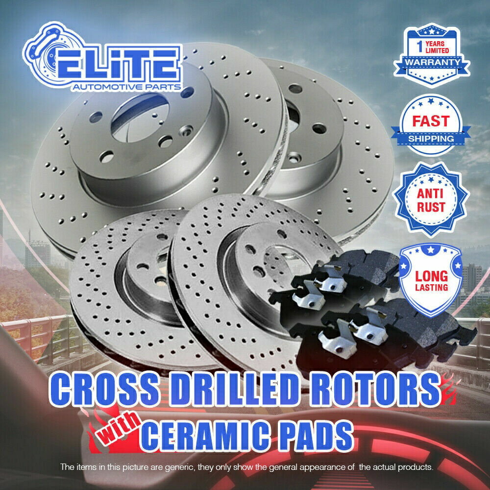 brake disc rotor 2011年から2015年のF＆Rドリルローターとパッド F&R Drilled Rotors & Pads for 2011-2015 Mini Cooper Countryman Base w/Front294mm