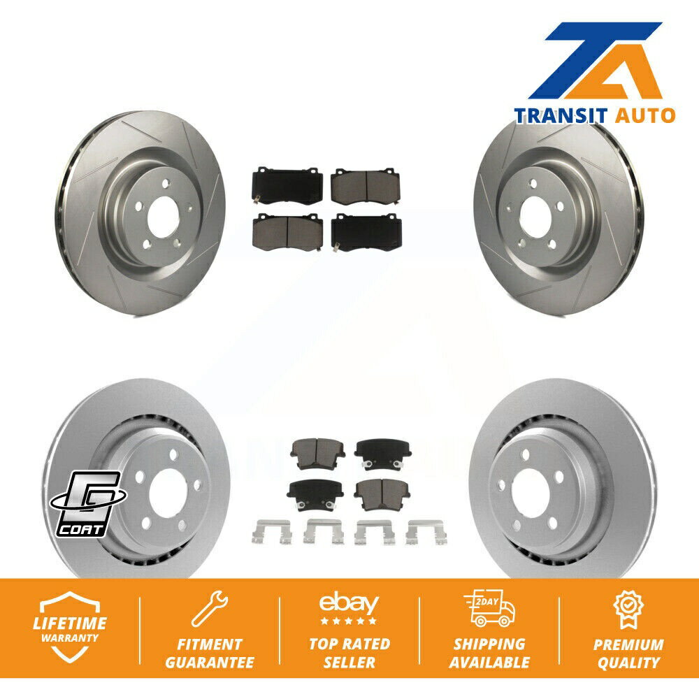 brake disc rotor ドッジ充電器チャレンジャー用のフロントリアコーティングディスクブレーキローターセラミックパッドキット Front Rear Coated Disc Brake Rotors Ceramic Pad Kit For Dodge Charger Challenger