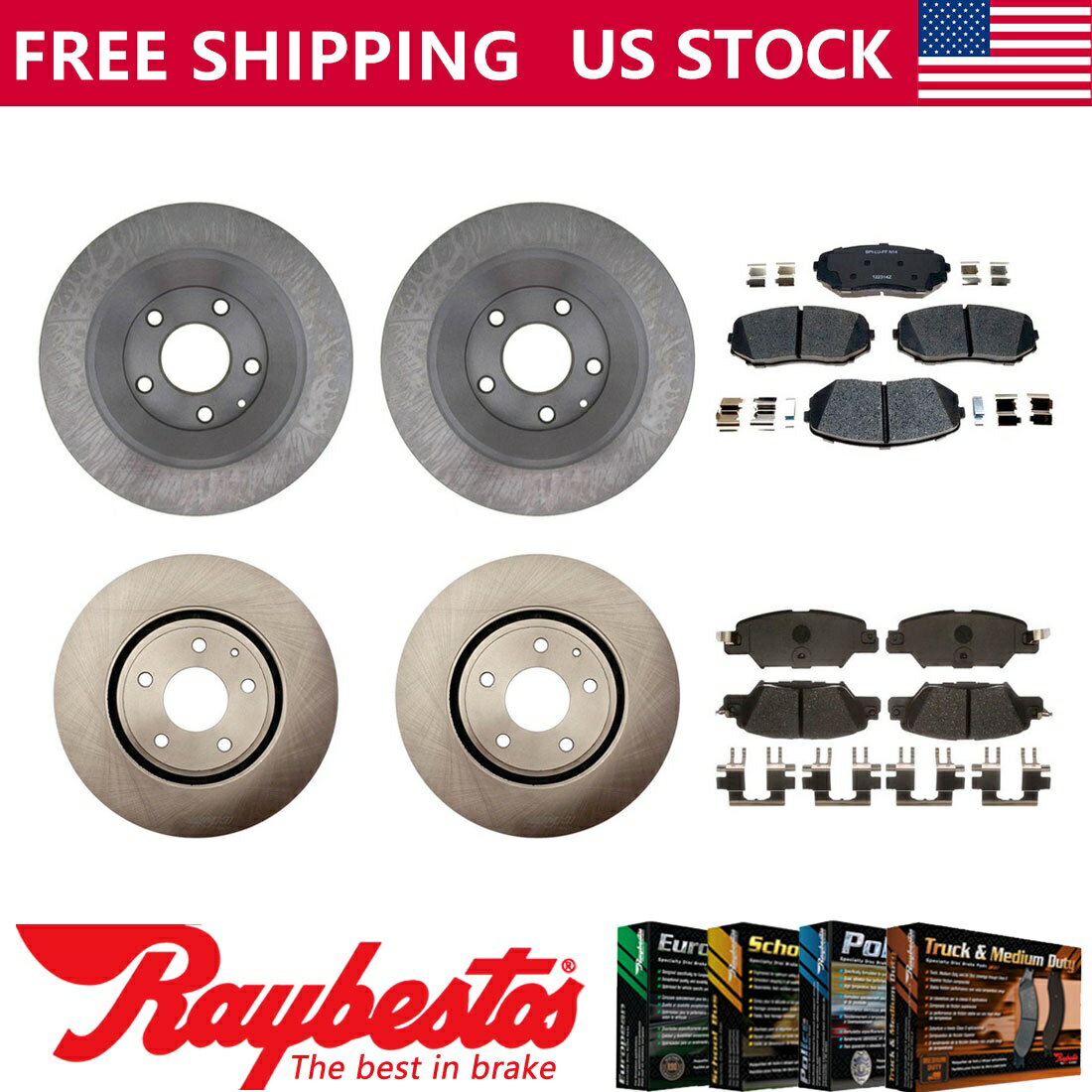 brake disc rotor 2019年マツダCX -5フロントリアブレーキローターとセラミックブレーキパッド - レイベスト For 2019 Mazda CX-5 Front Rear Brake Rotors & Ceramic Brake Pads - Raybestos