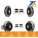 brake disc rotor V{[^zGMC 1500p̃tgAhXbgXbg[^[[^[Z~bNpbhLbg Front Rear Drilled Slot Brake Rotor Ceramic Pad Kit For Chevrolet Tahoe GMC 1500