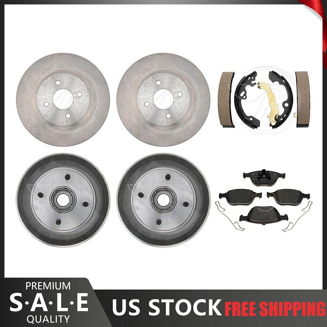 Fits 2004 Ford Focus Front Brake Rotors Ceramic Pads + Rear Brake Drums Shoesカテゴリbrake disc rotor状態海外直輸入品 新品メーカー車種発送詳細 送料無料 （※北海道、沖縄、離島は省く）商品詳細輸入商品の為、英語表記となります。Condition: NewUPC: Does not applyManufacturer Part Number: SK20RP0724SKRS4DBRK0322KMPN: SK20RP0724SKRS4DBRK0322KBrand: RaybestosPart Type: Brake Drum, Brake Pad Set,Brake Rotor,Drum Brake ShoeItem Details: 2X Brake Pads,2X Brake Rotors,4X Shoes,2X DrumsInstallation Site: Left,Right,Front,RearPlacement on Vehicle: Front,Rear,Left,RightFitment Type: Direct ReplacementBrand Type: Aftermarket BrandedPad Material: CeramicFit1: Ford Focus 2002-2003Fit2: Ford Focus 2004Manufacturer Warranty: Yes《ご注文前にご確認ください》■海外輸入品の為、NC・NRでお願い致します。■取り付け説明書は基本的に付属しておりません。お取付に関しましては専門の業者様とご相談お願いいたします。■通常2〜4週間でのお届けを予定をしておりますが、天候、通関、国際事情により輸送便の遅延が発生する可能性や、仕入・輸送費高騰や通関診査追加等による価格のご相談の可能性もございますことご了承いただいております。■海外メーカーの注文状況次第では在庫切れの場合もございます。その場合は弊社都合にてキャンセルとなります。■配送遅延、商品違い等によってお客様に追加料金が発生した場合や取付け時に必要な加工費や追加部品等の、商品代金以外の弊社へのご請求には一切応じかねます。■弊社は海外パーツの輸入販売業のため、製品のお取り付けや加工についてのサポートは行っておりません。専門店様と解決をお願いしております。■大型商品に関しましては、配送会社の規定により個人宅への配送が困難な場合がございます。その場合は、会社や倉庫、最寄りの営業所での受け取りをお願いする場合がございます。■輸入消費税が追加課税される場合もございます。その場合はお客様側で輸入業者へ輸入消費税のお支払いのご負担をお願いする場合がございます。■商品説明文中に英語にて”保証”関する記載があっても適応はされませんのでご了承ください。■海外倉庫から到着した製品を、再度国内で検品を行い、日本郵便または佐川急便にて発送となります。■初期不良の場合は商品到着後7日以内にご連絡下さいませ。■輸入商品のためイメージ違いやご注文間違い当のお客様都合ご返品はお断りをさせていただいておりますが、弊社条件を満たしている場合はご購入金額の30％の手数料を頂いた場合に限りご返品をお受けできる場合もございます。(ご注文と同時に商品のお取り寄せが開始するため)（30％の内訳は、海外返送費用・関税・消費全負担分となります）■USパーツの輸入代行も行っておりますので、ショップに掲載されていない商品でもお探しする事が可能です。お気軽にお問い合わせ下さいませ。[輸入お取り寄せ品においてのご返品制度・保証制度等、弊社販売条件ページに詳細の記載がございますのでご覧くださいませ]&nbsp;